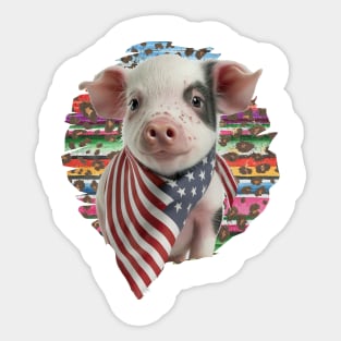 Patriotic Piglet Sticker